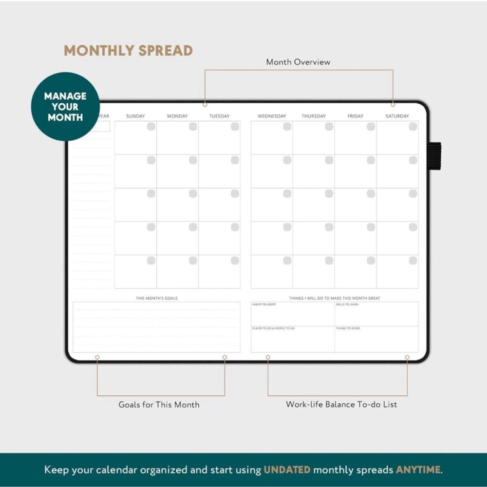 Planner, Pro Premium Edition-Weekly/Monthly/Budget Planner 12m Resolution - Picture 3 of 6
